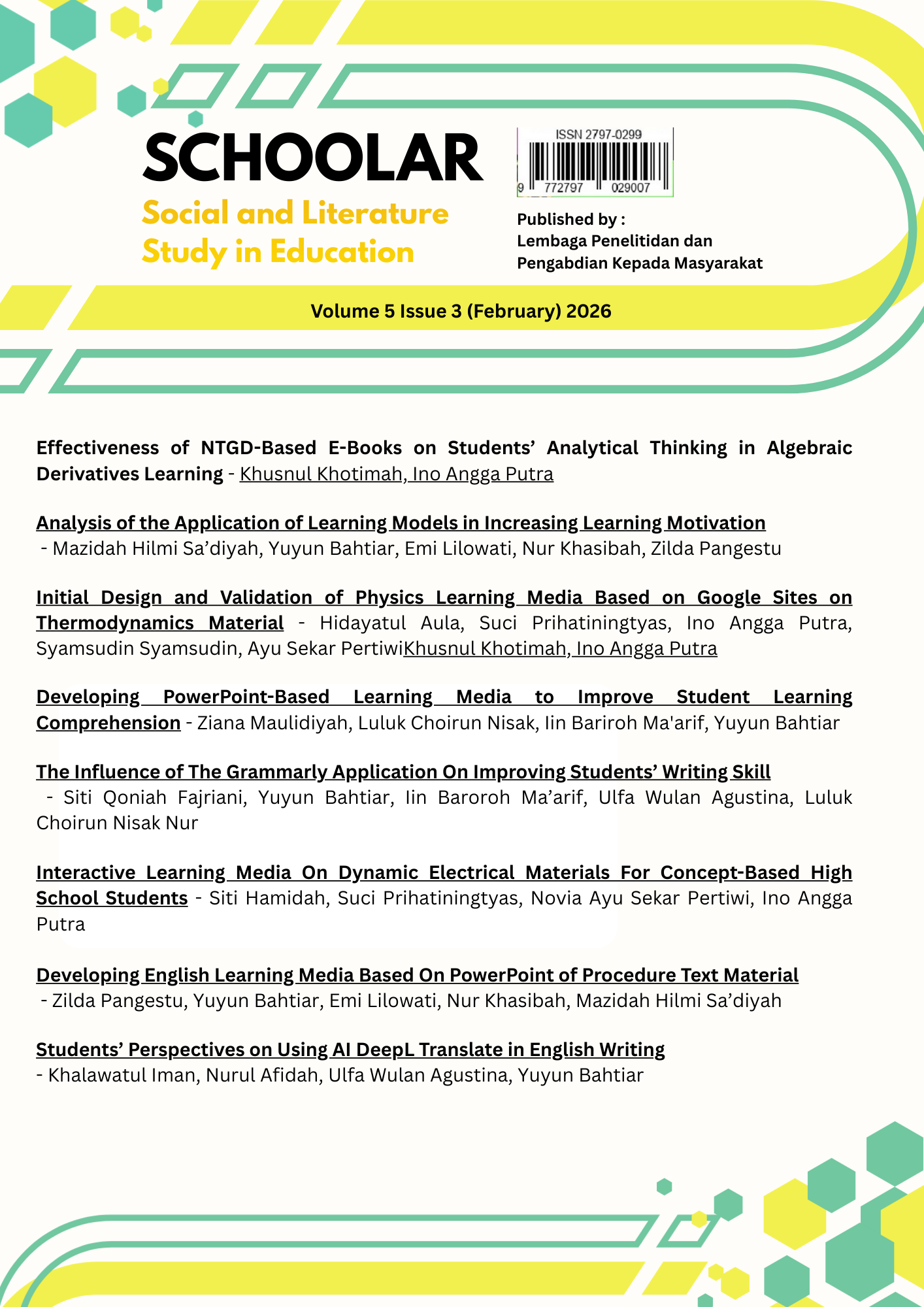 					View Vol. 5 No. 3 (2026): February
				